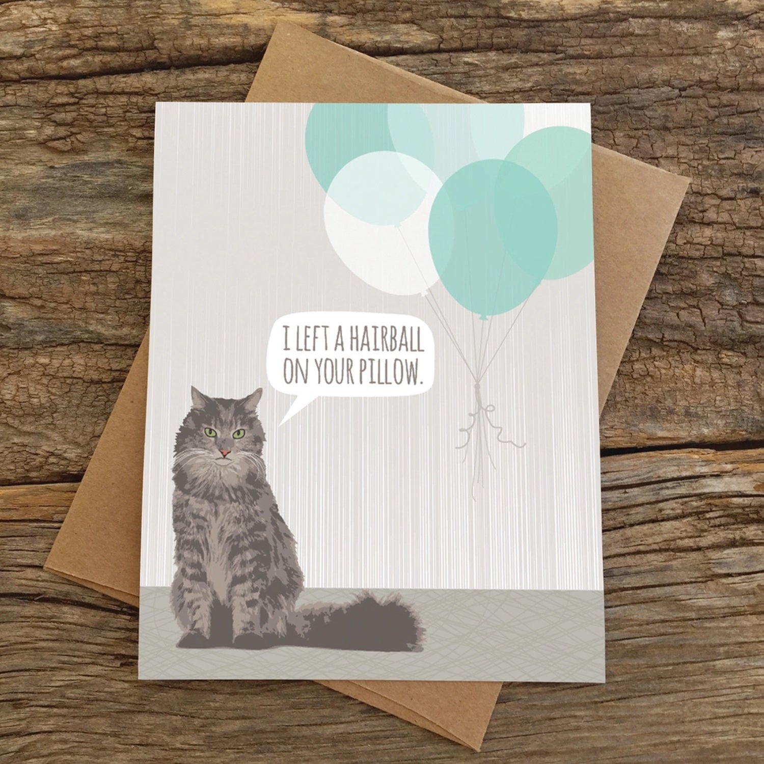 Cat Hairball Birthday Card