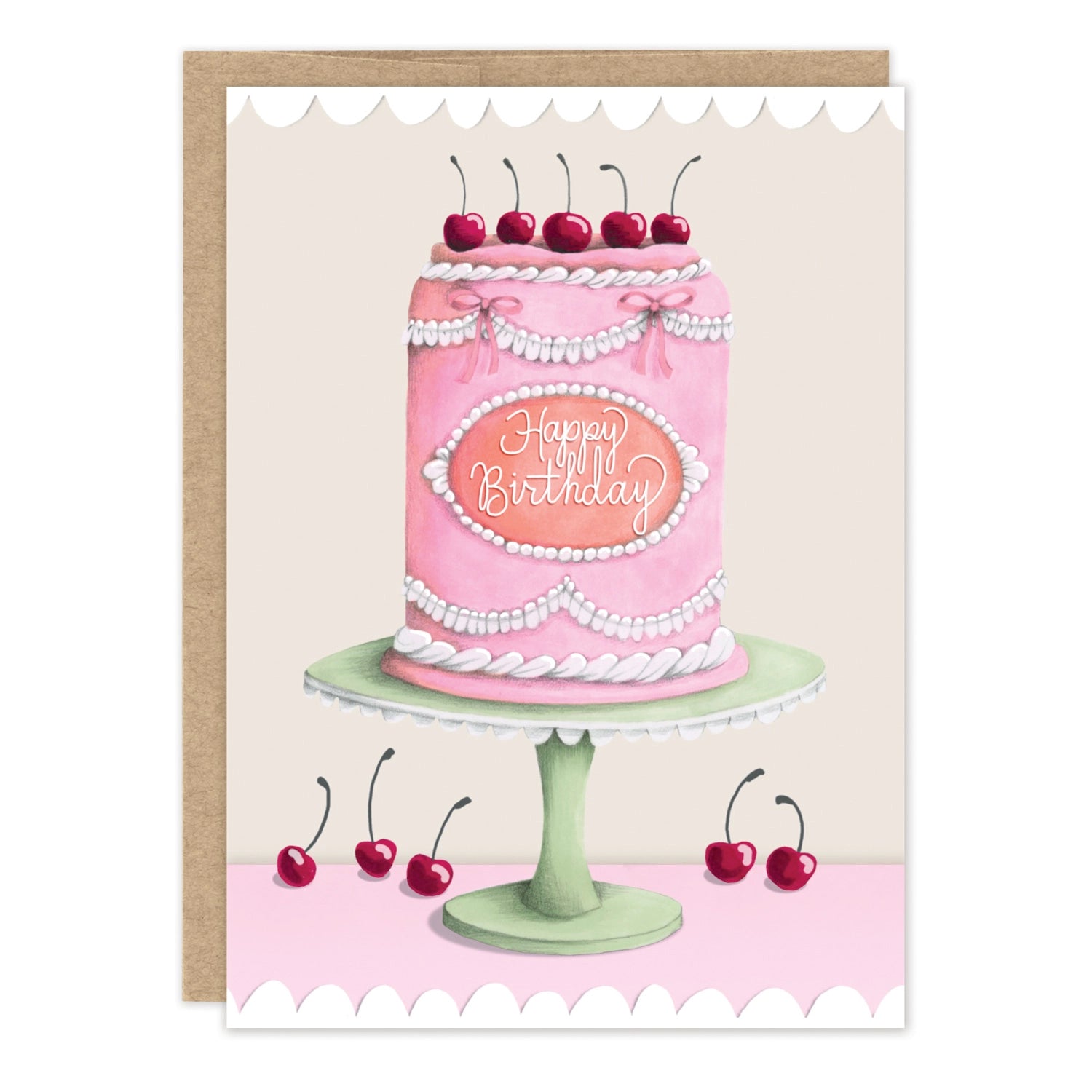Cherry Cake Birthday Card