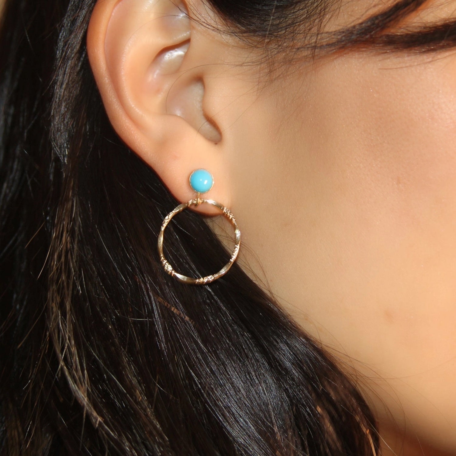 Cleopatra Turquoise Hoop Earrings
