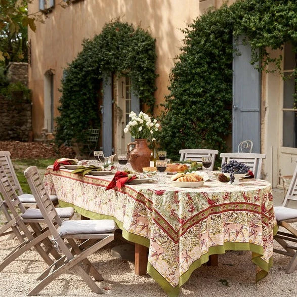 Reindeer Red & Green Tablecloth