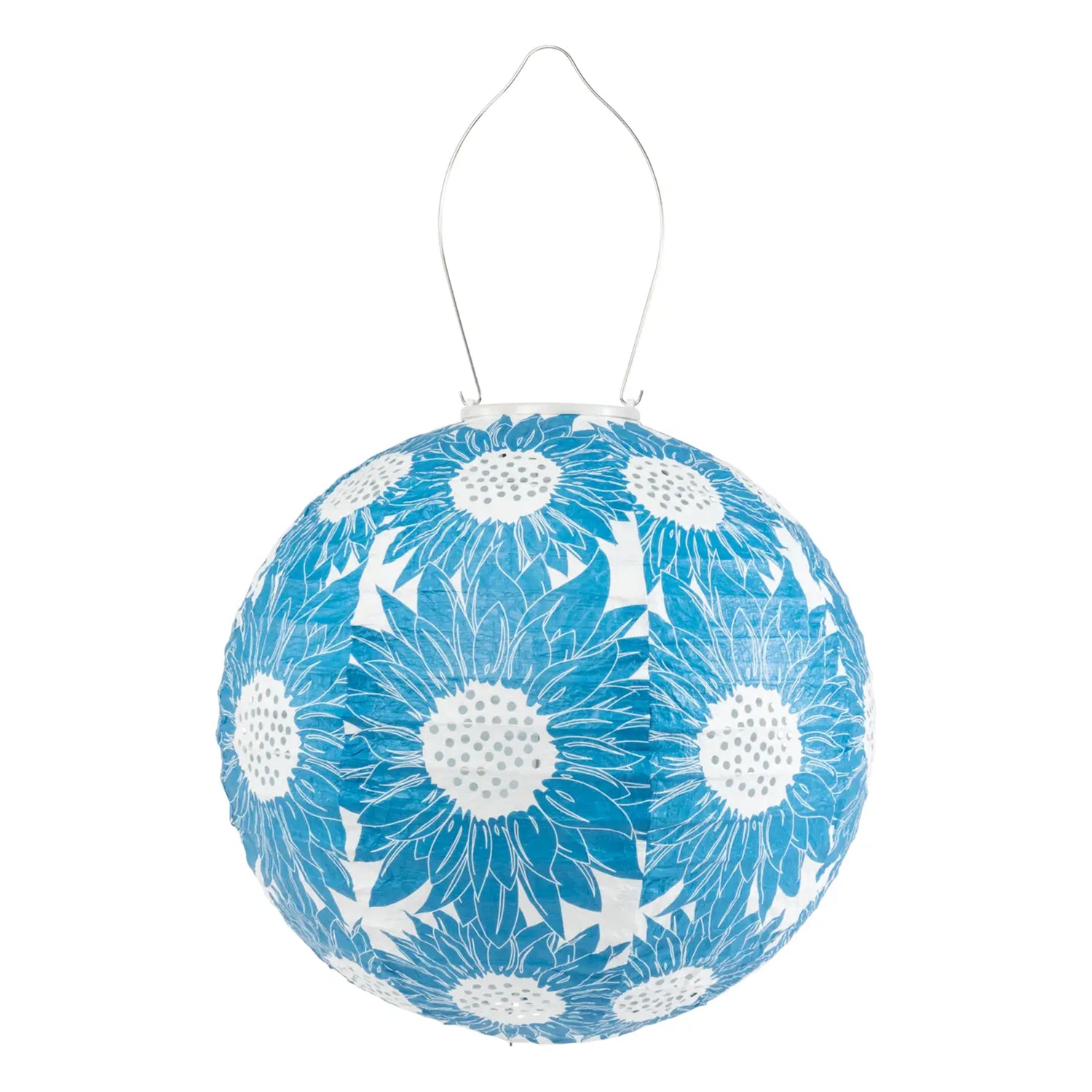 Stella Print 12" Solar Lantern Sapphire