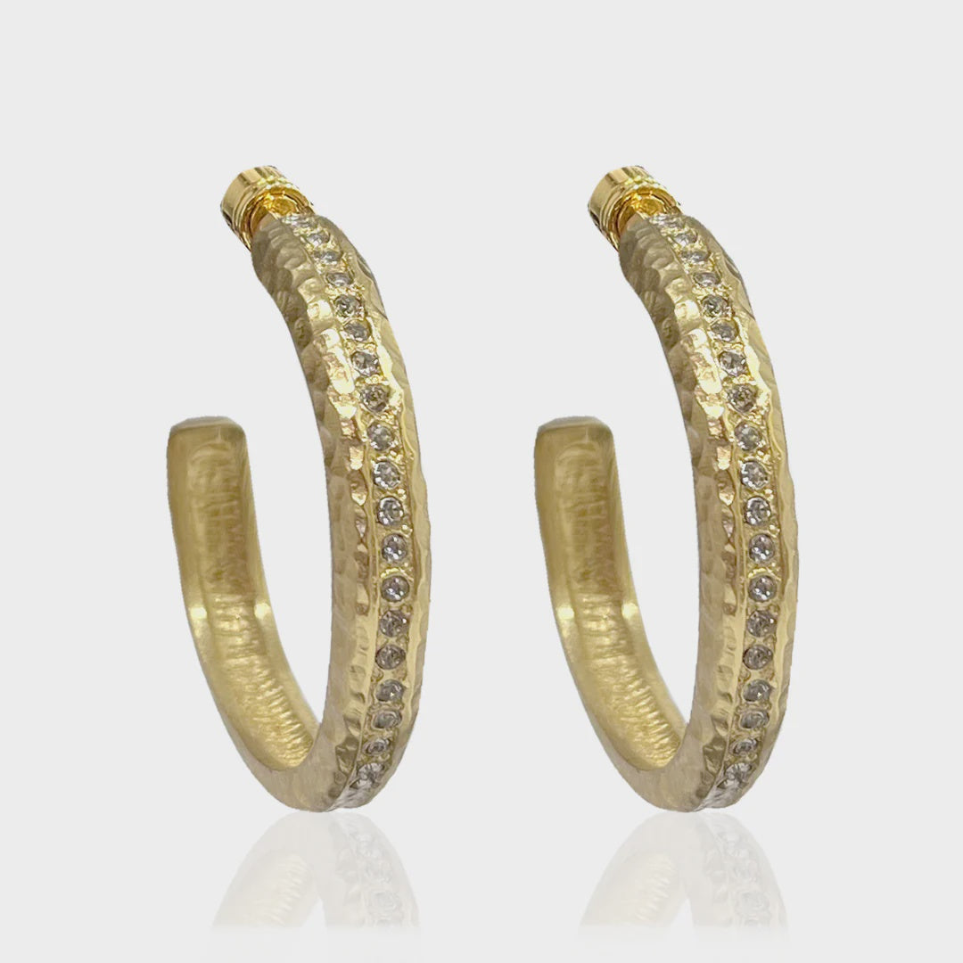 Gold Bastone Hoops