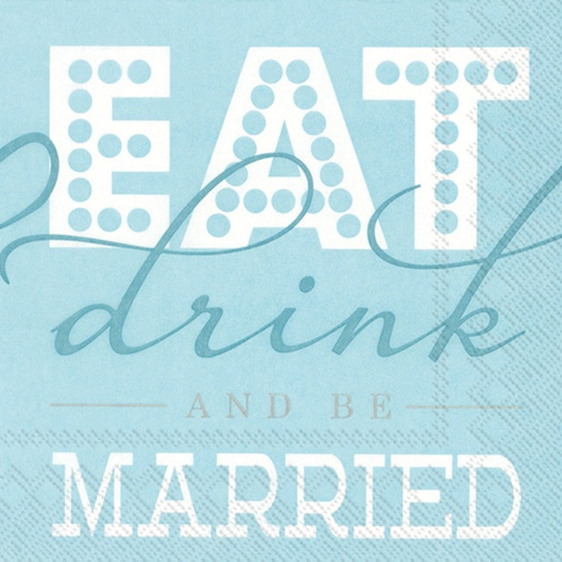 Eat, Drink & Be Married Beverage Napkins