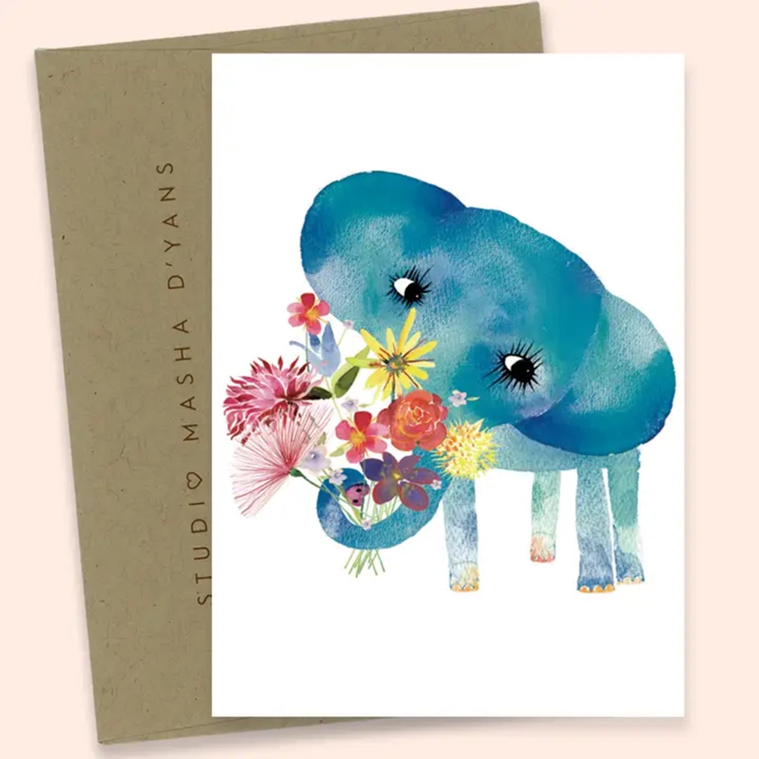 Bouquet Elephant Card