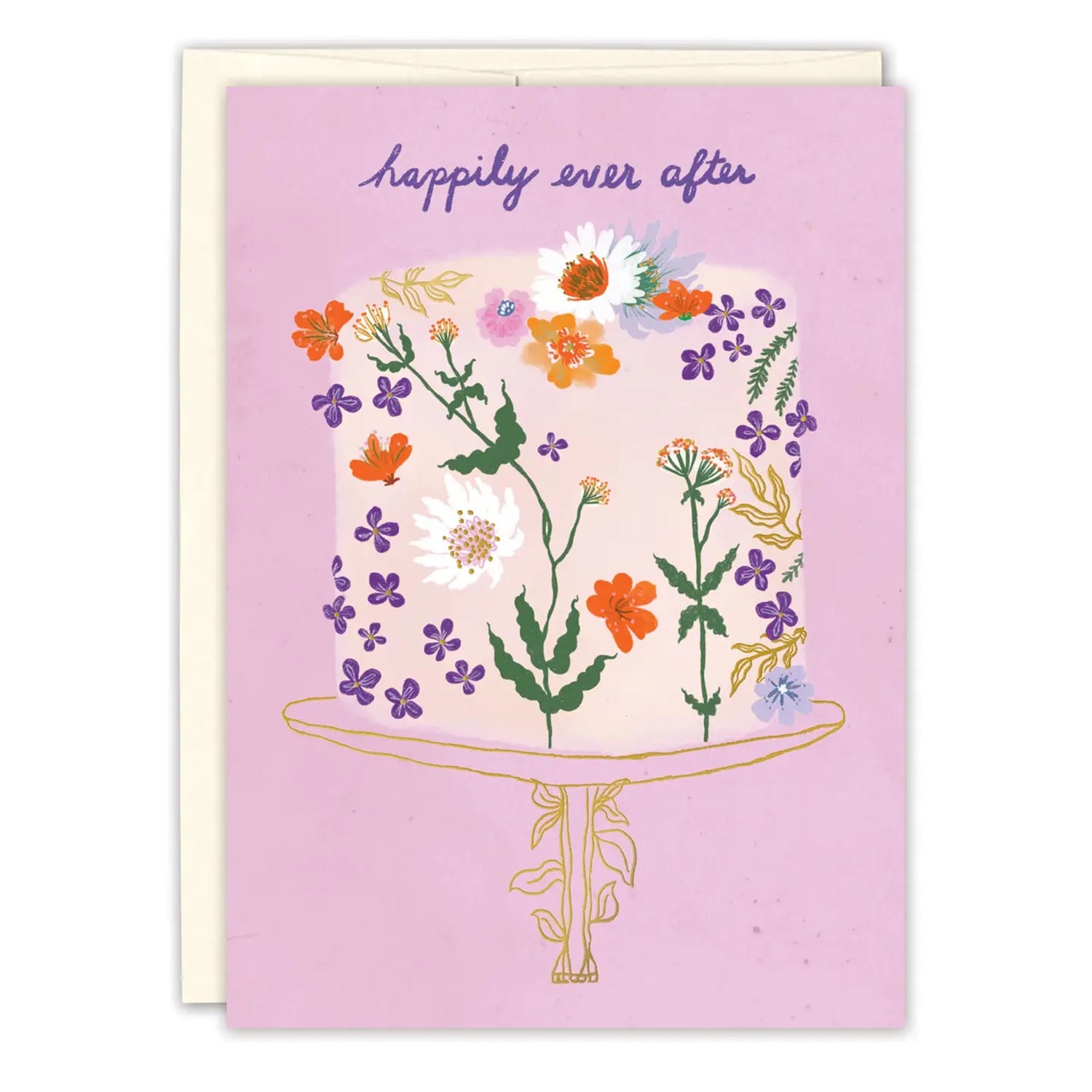 Floral Cake Wedding Card