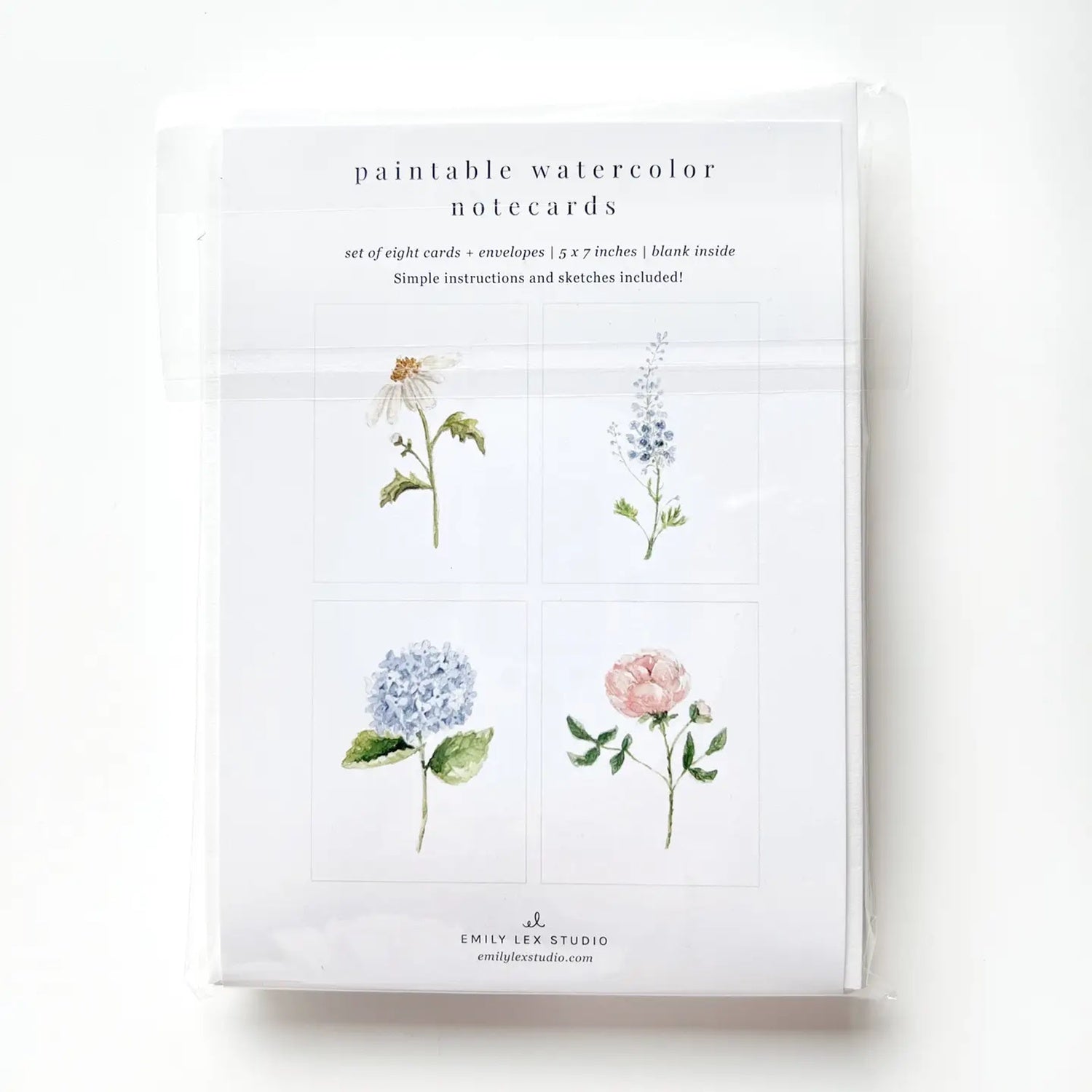 Garden Flowers Paintable Watercolor Notecard Set