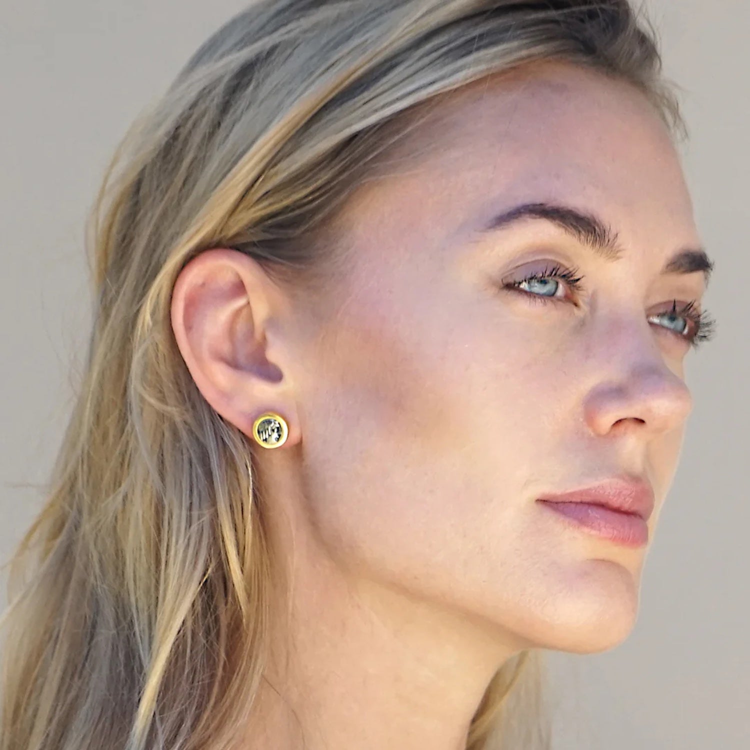 Gold Flora Coin Studs