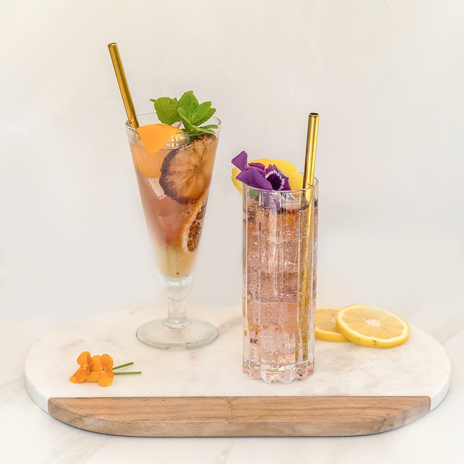 Gold Metal Cocktail Straw