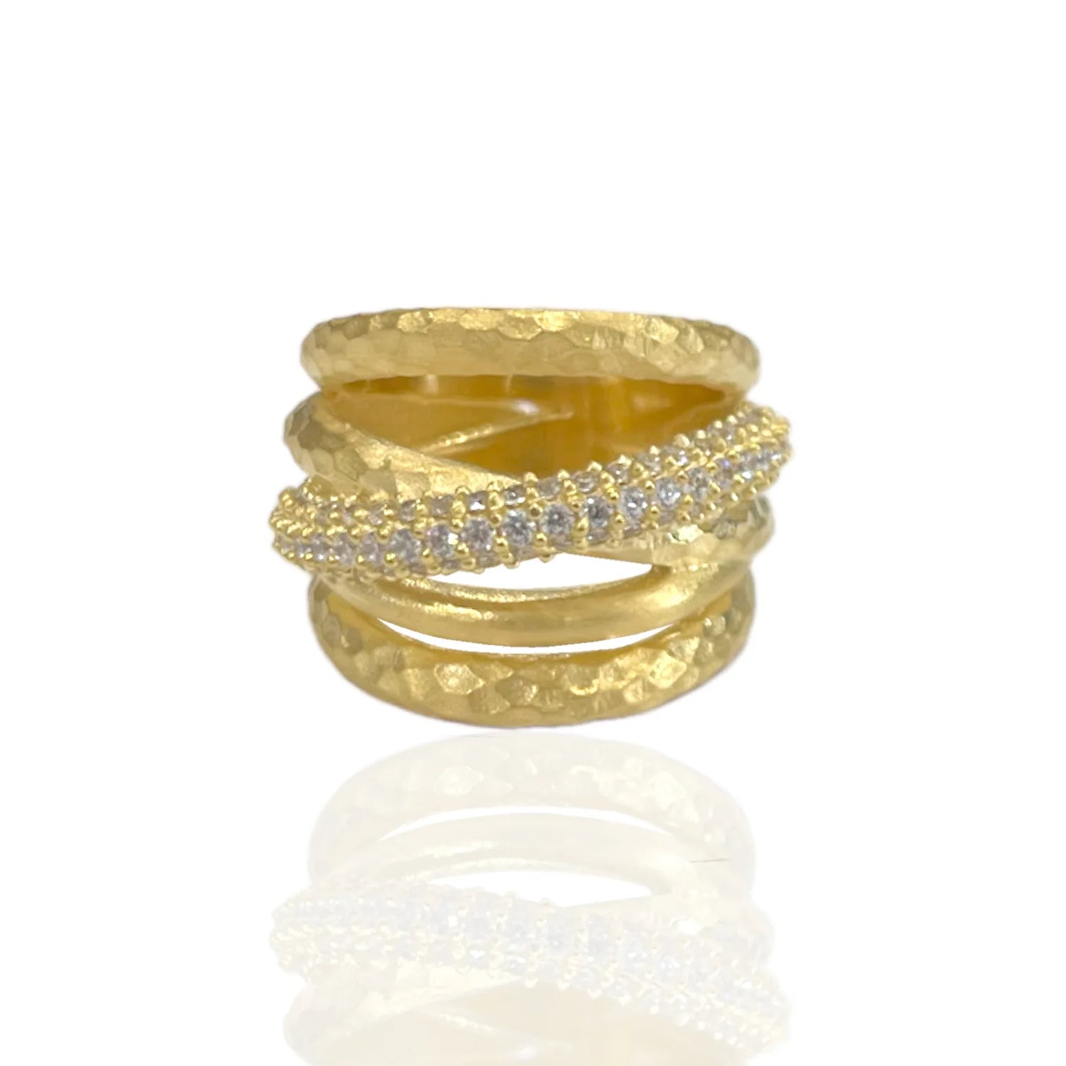 Gold Almora Layered Band Ring
