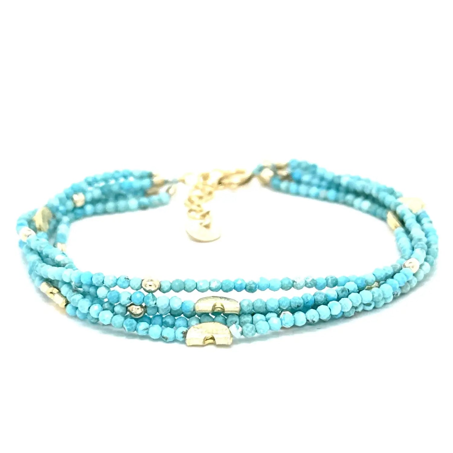 Half Moon Multi Strand Turquoise Bracelet