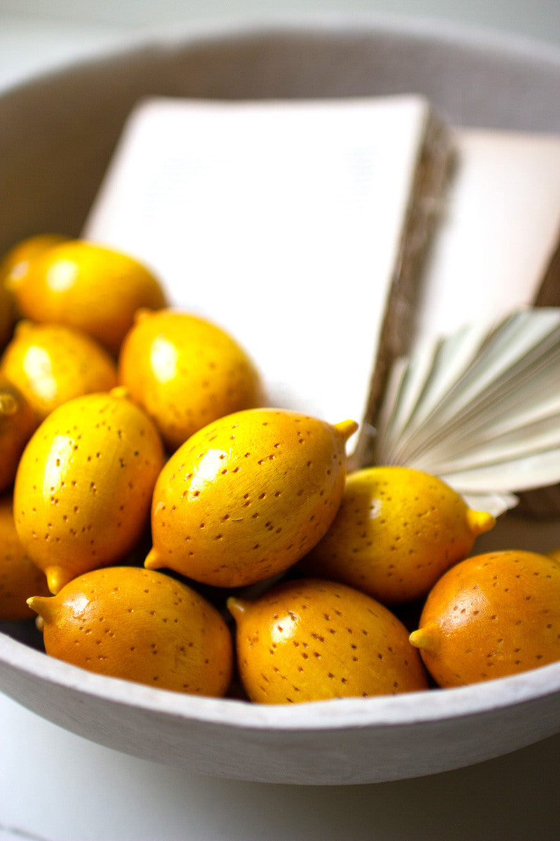 Hand-Carved Wooden Lemons