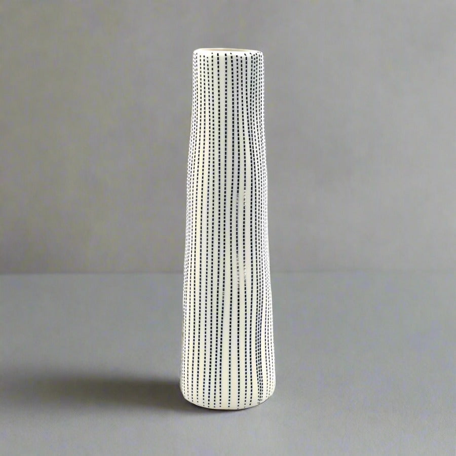 Koza White & Blue Cylinder M-Vase