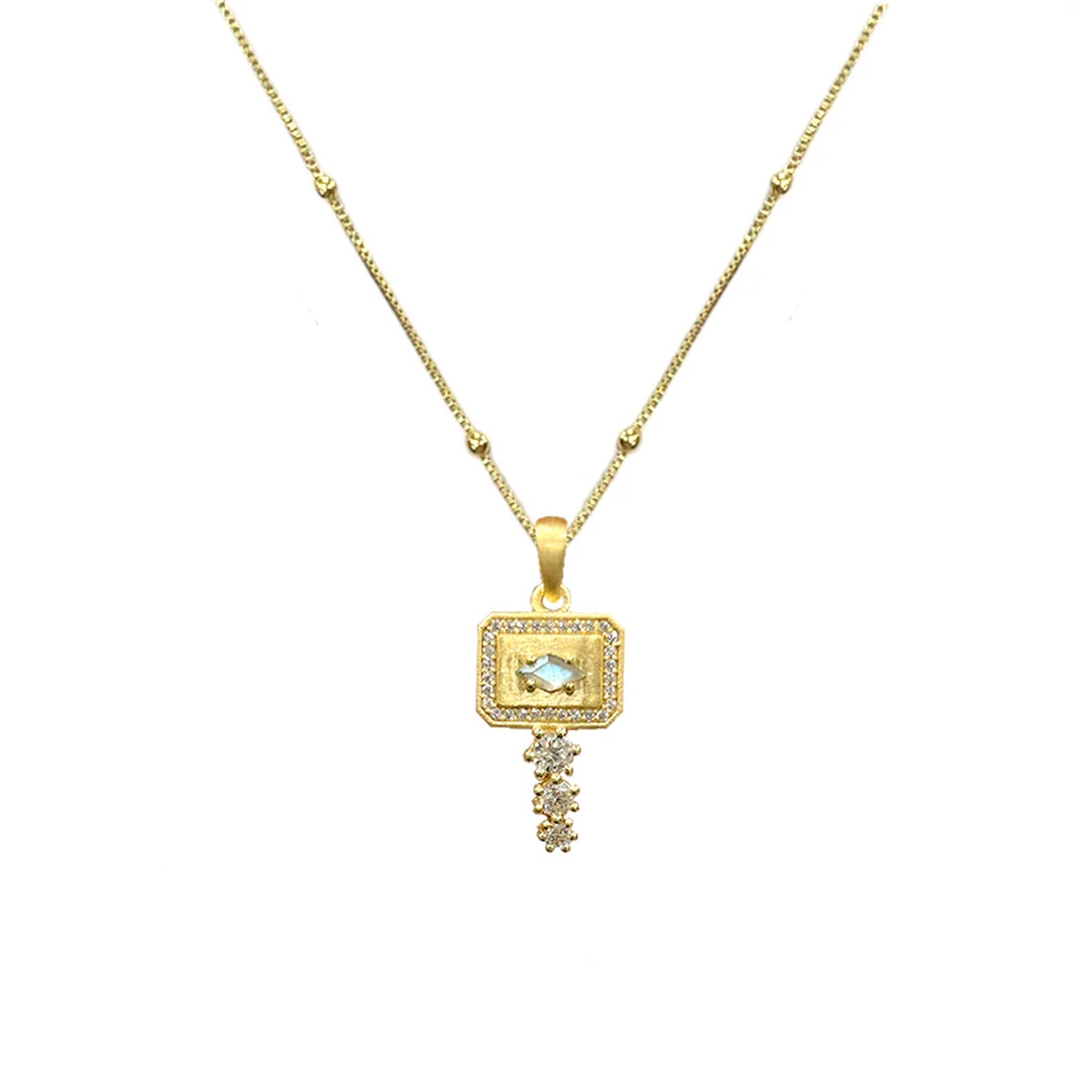 Labradorite Gold Mini Necklace
