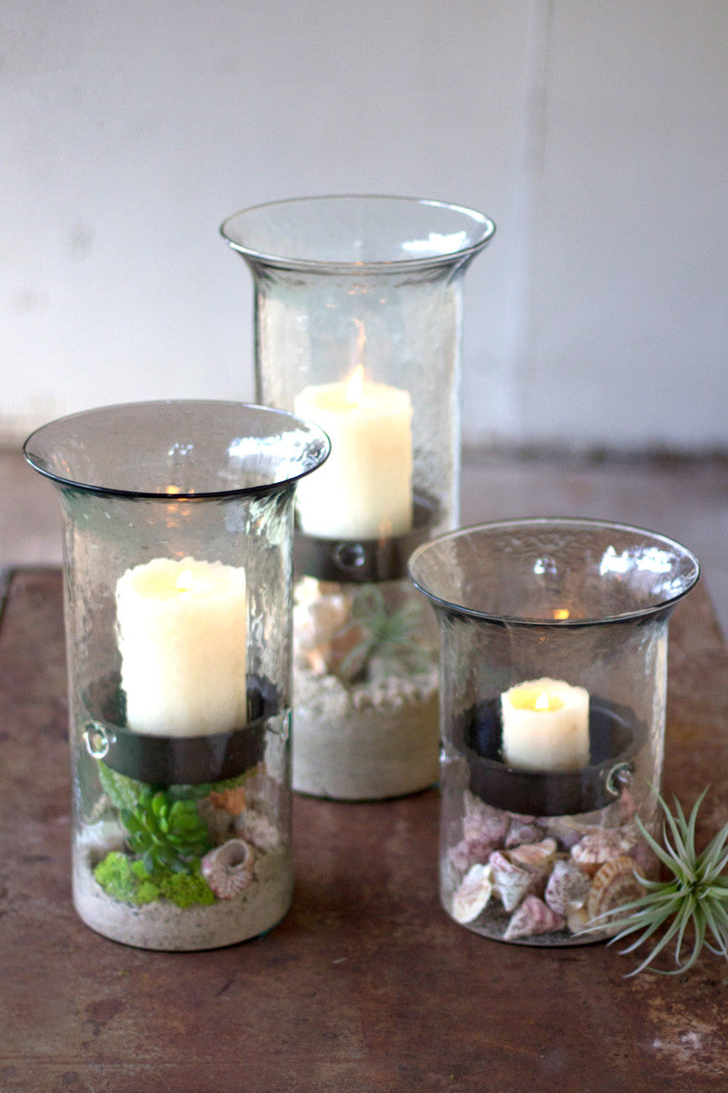 Small Glass Cylinder with Rustic Insert