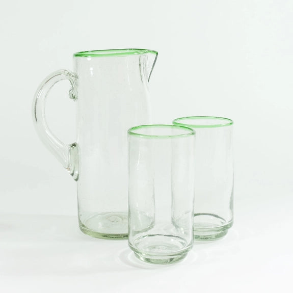 Green Rim Stacking Glass