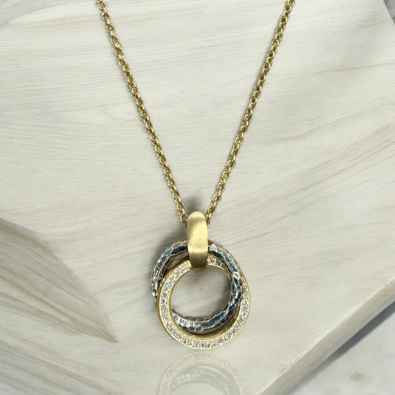 Mixed Metal Trinity Necklace