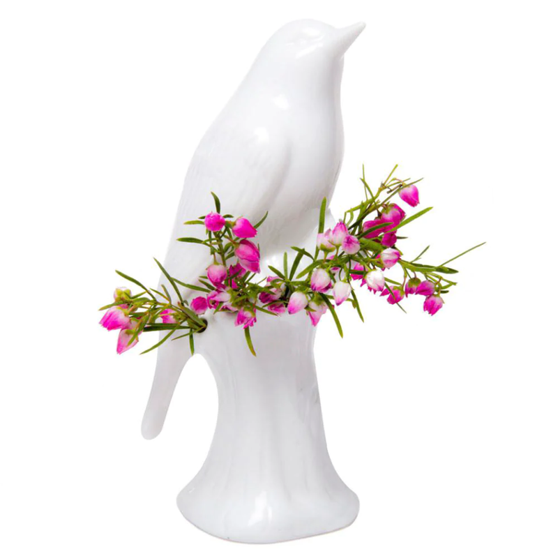 Glossy Porcelain Bird Vase