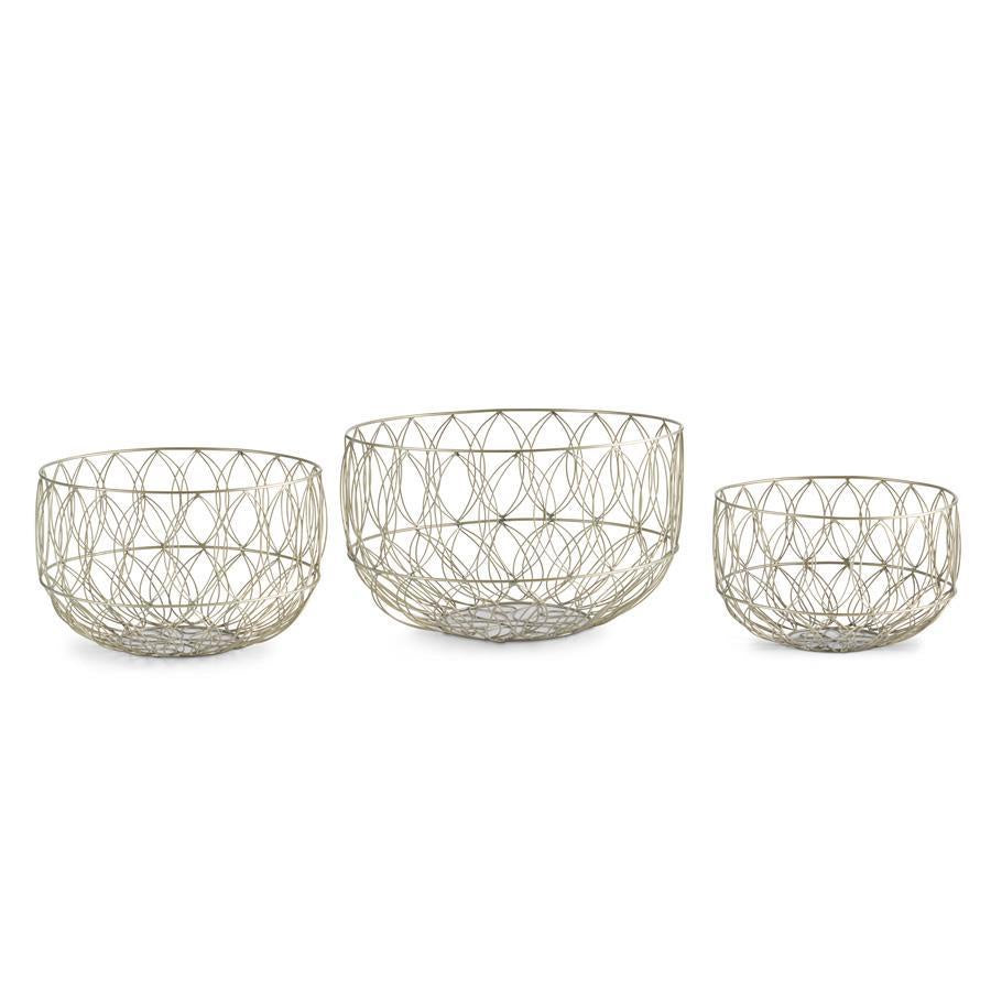 Metal Art Deco Wire Baskets