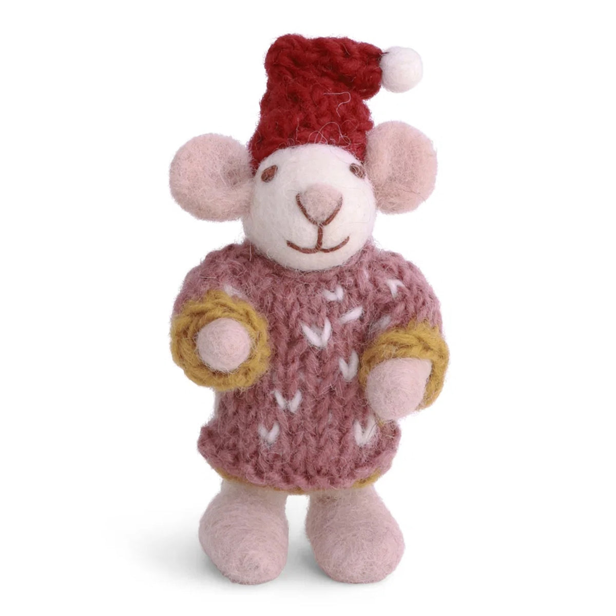 Mini White Girl Mouse With Knitted Dress