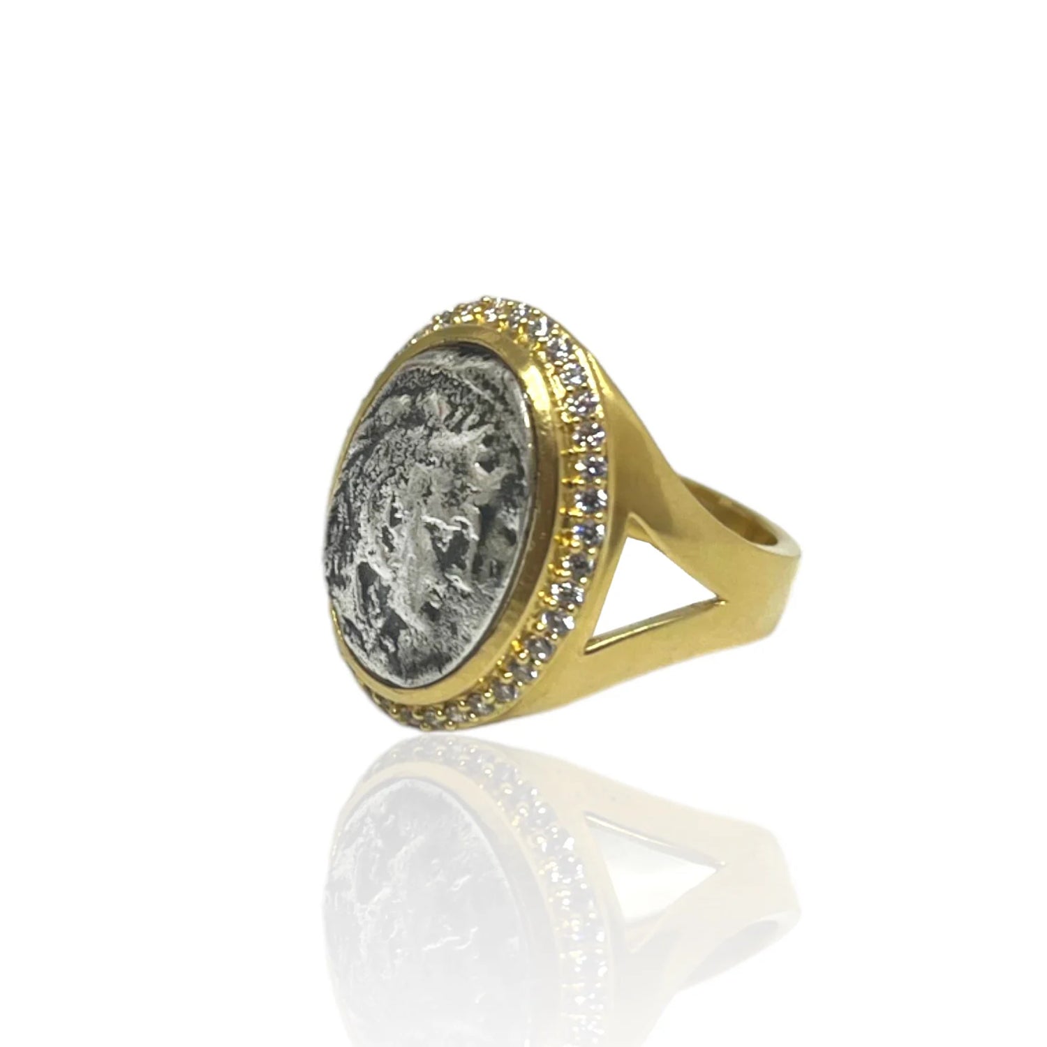 Mixed Metal Monera Coin Ring
