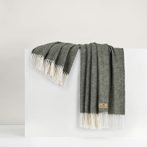 Herringbone Moss Throw