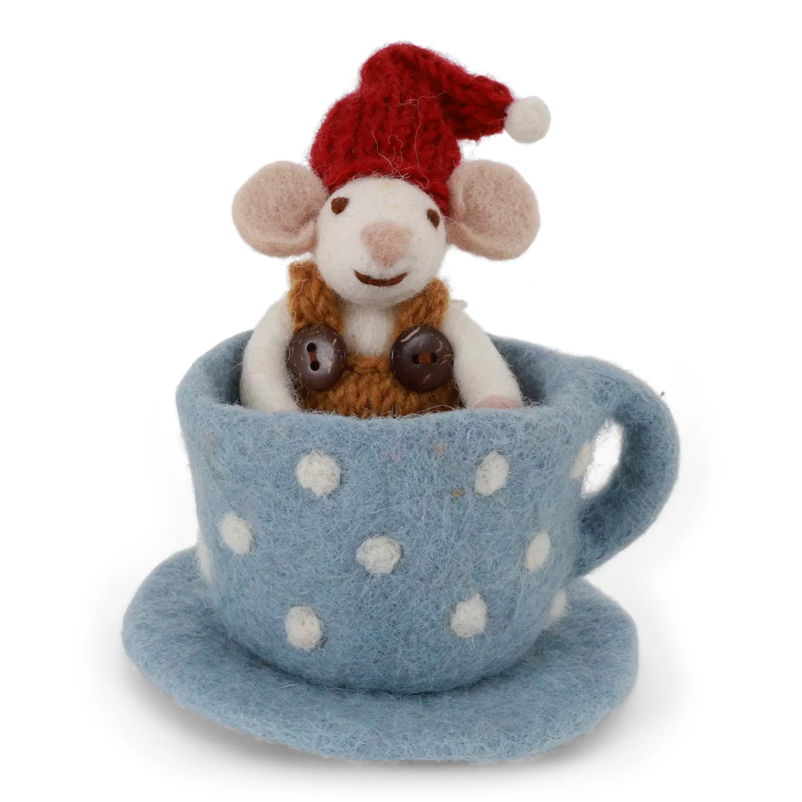 Mouse in Blue Coffee Cup