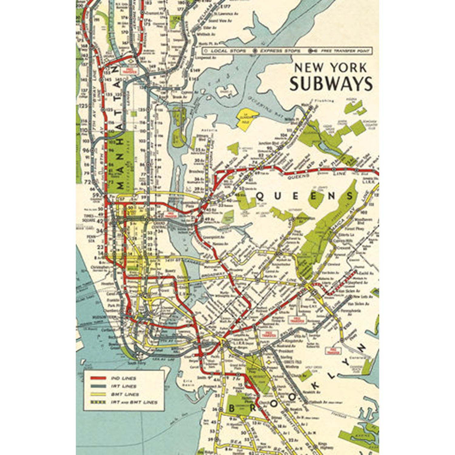 NY Subways Map Red Border