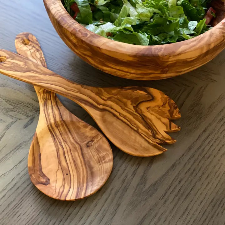 Olive Wood Salad Servers