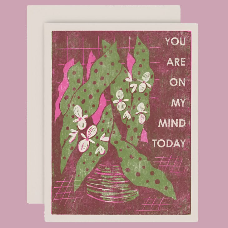 On My Mind (Begonia Maculata) Friendship Card