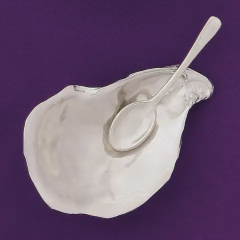 Oyster Shell Salt Cellar with Spoon
