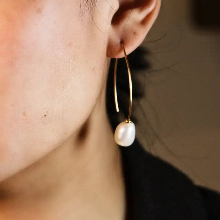 Pearl Loop Earrings