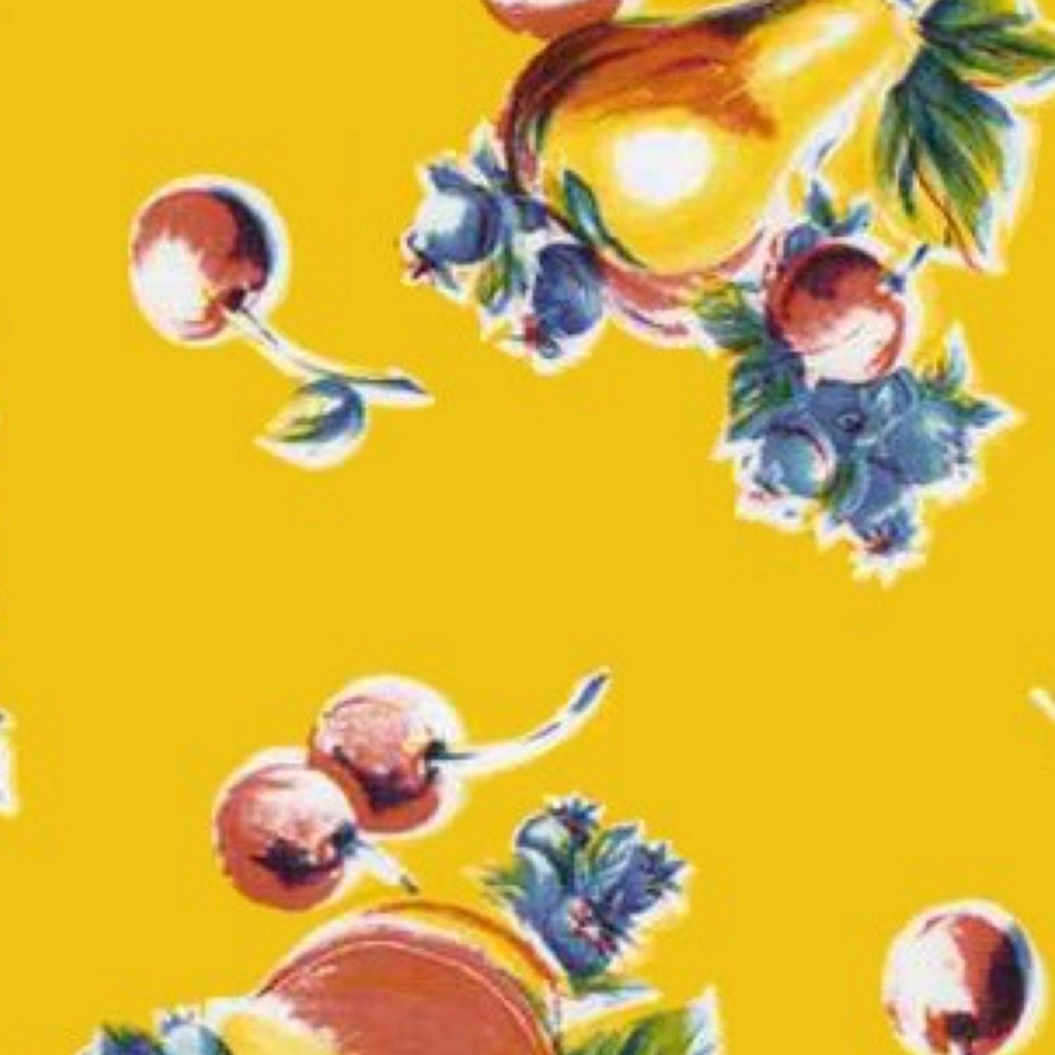 Pears and Apples Yellow Oilcloth