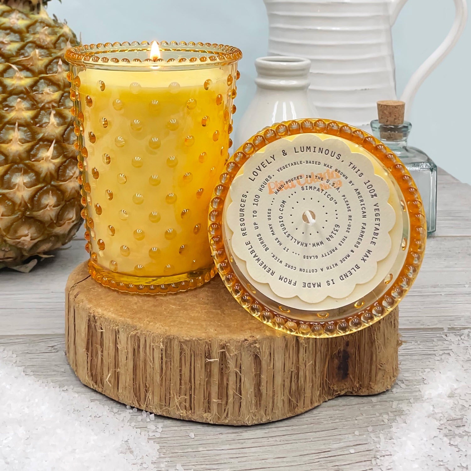 Pina Colada Hobnail Candle