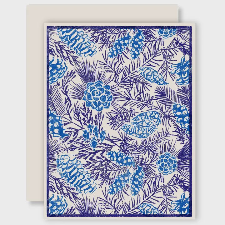 Pines and Boughs (Blue) Card