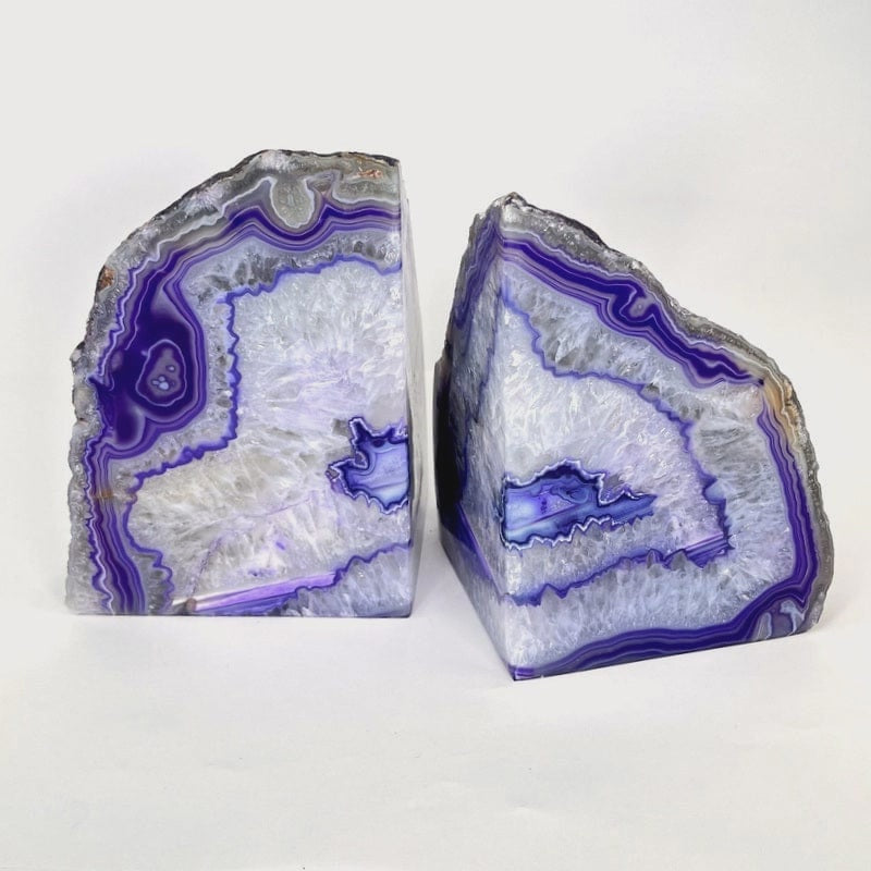 Purple Agate Bookend Pair