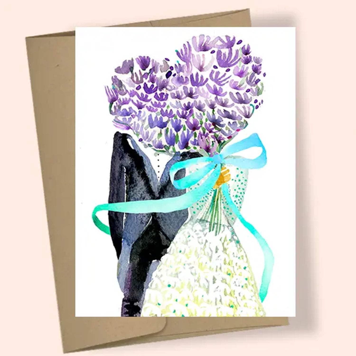 Purple Floral Couple Card