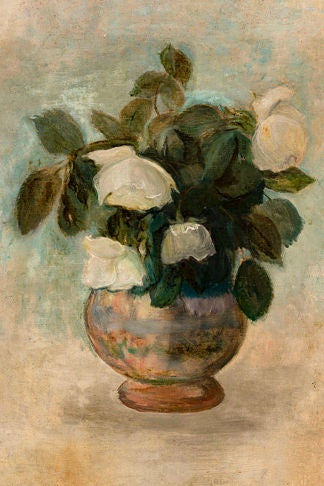 Roughly Painted Flowers Artist Board