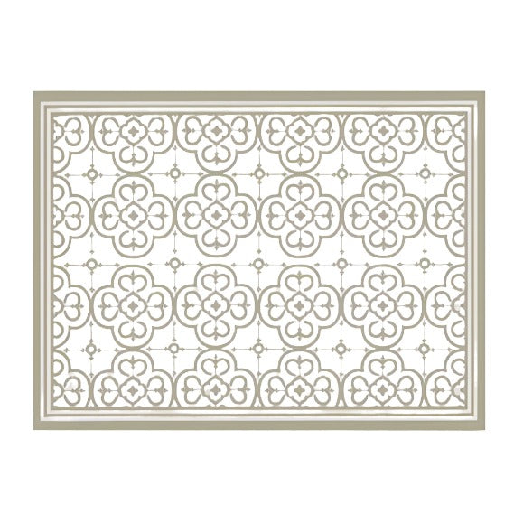 Sand Arabic Flower Vinyl Mat