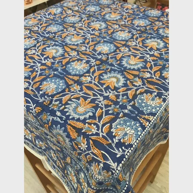 Sarah Blue Tablecloth