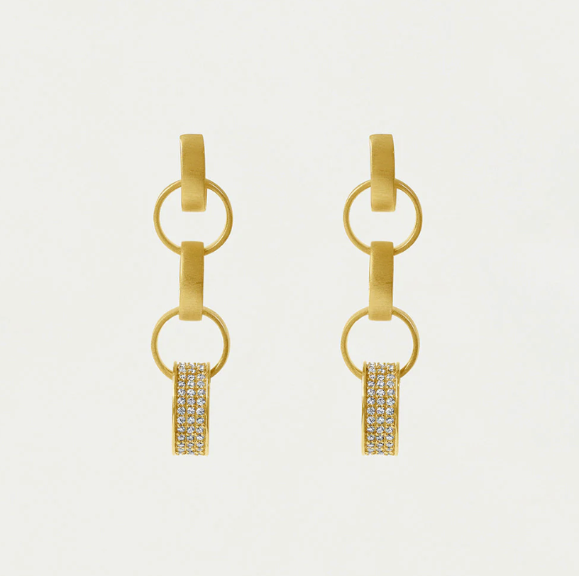 Petit Pave Statement Chain Earrings