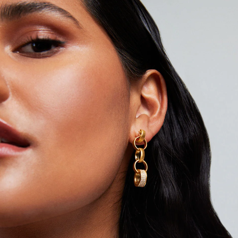 Petit Pave Statement Chain Earrings