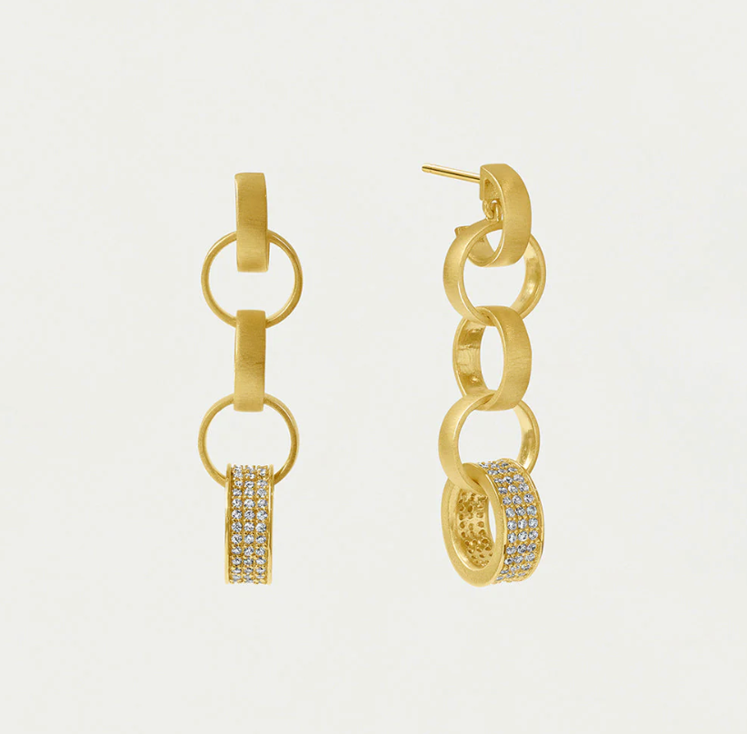 Petit Pave Statement Chain Earrings