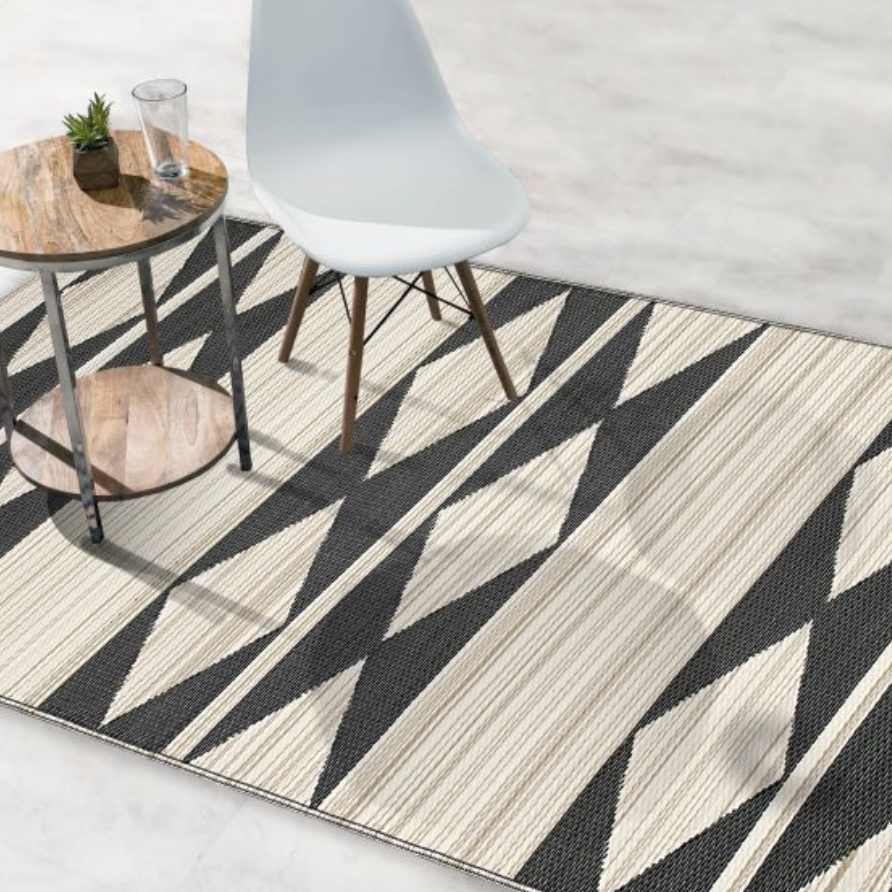 Cairo Natural & Black Outdoor Rug