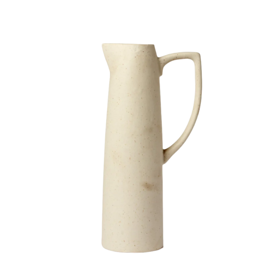 Cream Ceramic Pitcher w/Handle