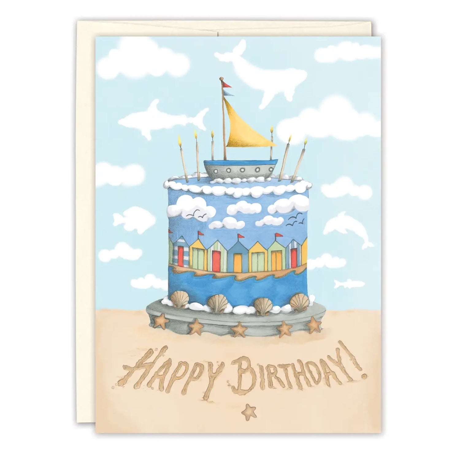 Seaside Cake Birthday Card