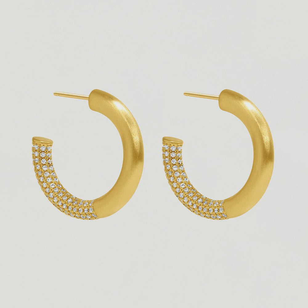 Signature Pave Small Hoops