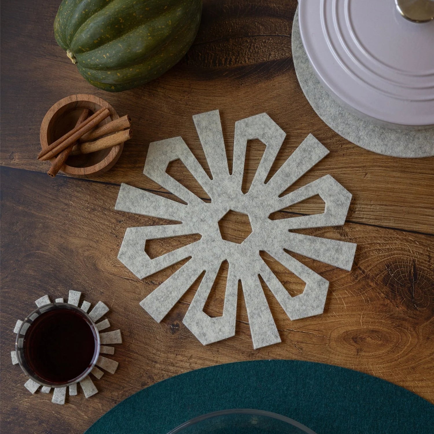 Snowflake Merino Wool Trivet