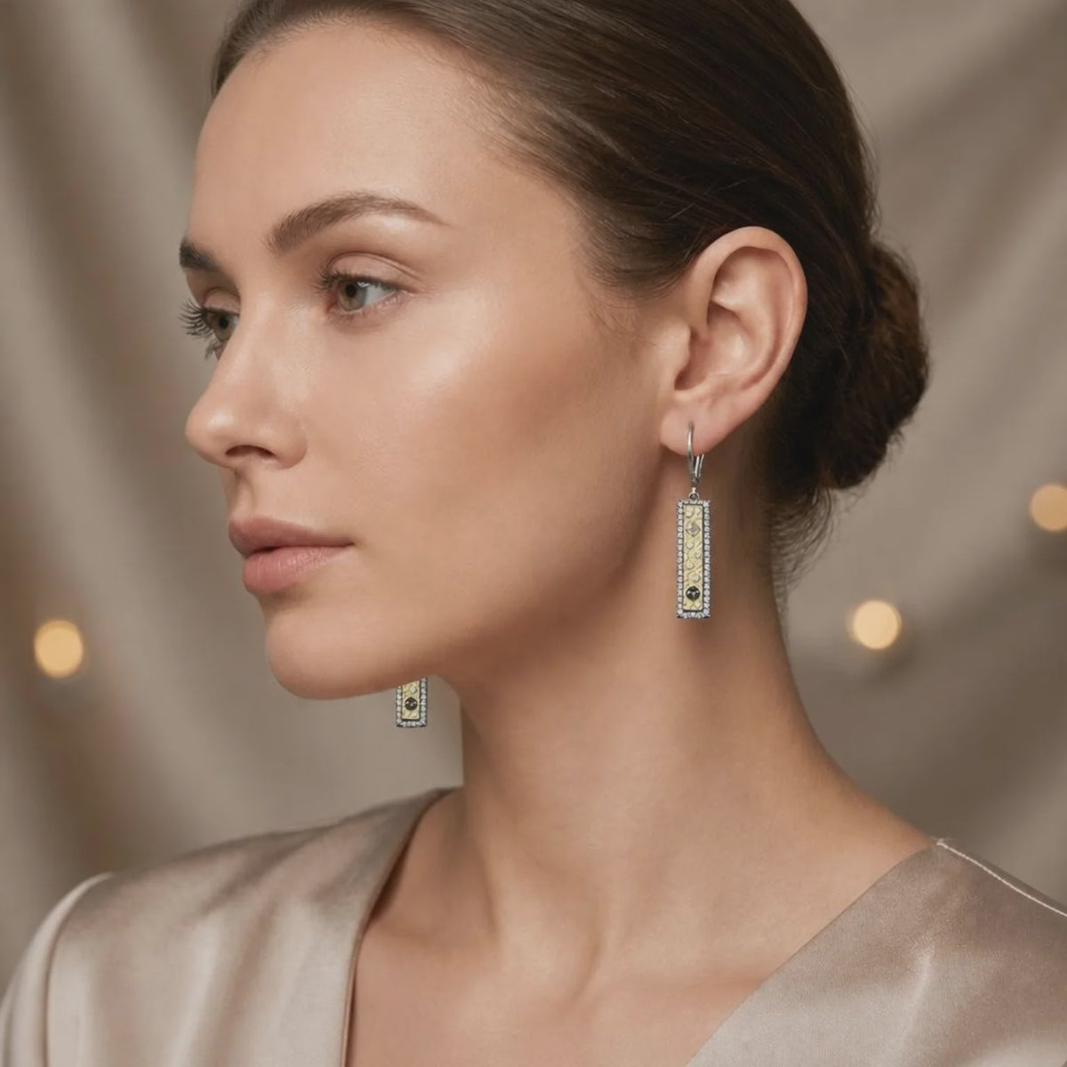Soleil Vintage Silver ID Earrings
