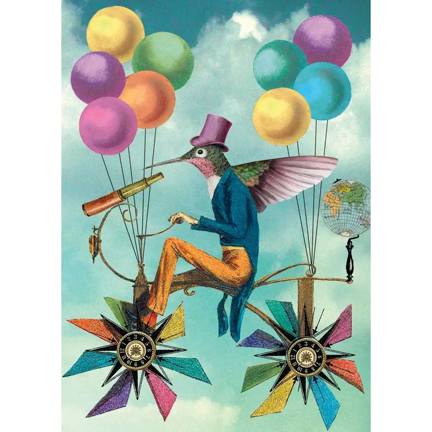 Steampunk Hummingbird Card