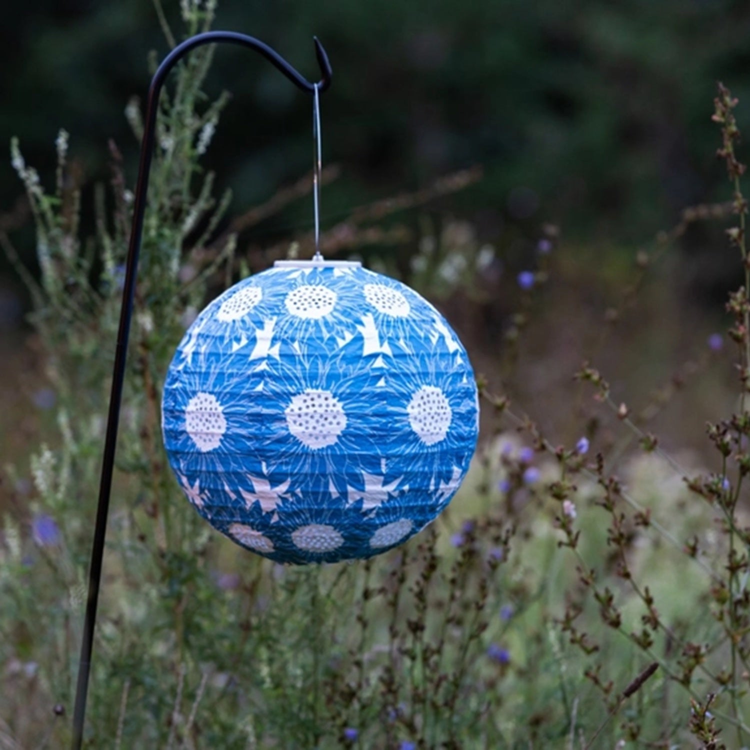 Stella Print 12" Solar Lantern Sapphire